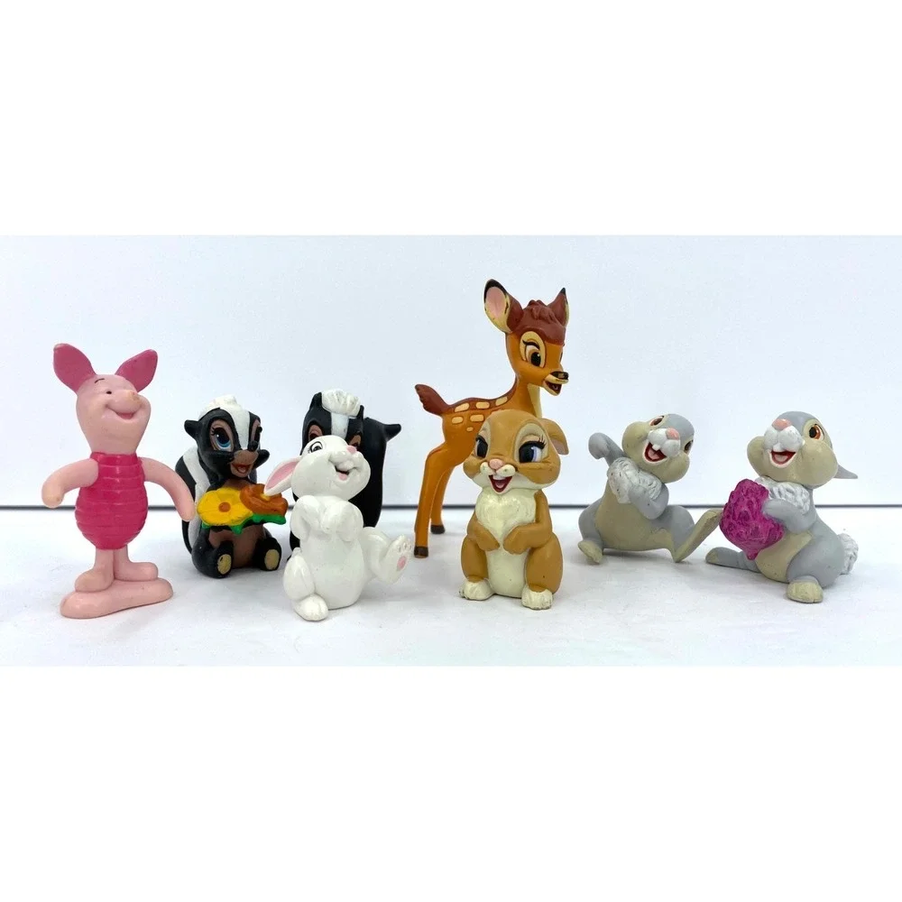 Vintage Disney Store Bambi 7 Piece Lot Toy Figure Play Set Thumper Flower Bunny